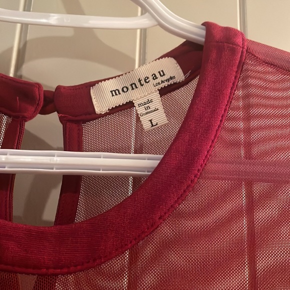 Ruby Red Sleeveless Illusion Sweetheart Dress - Picture 2 of 6